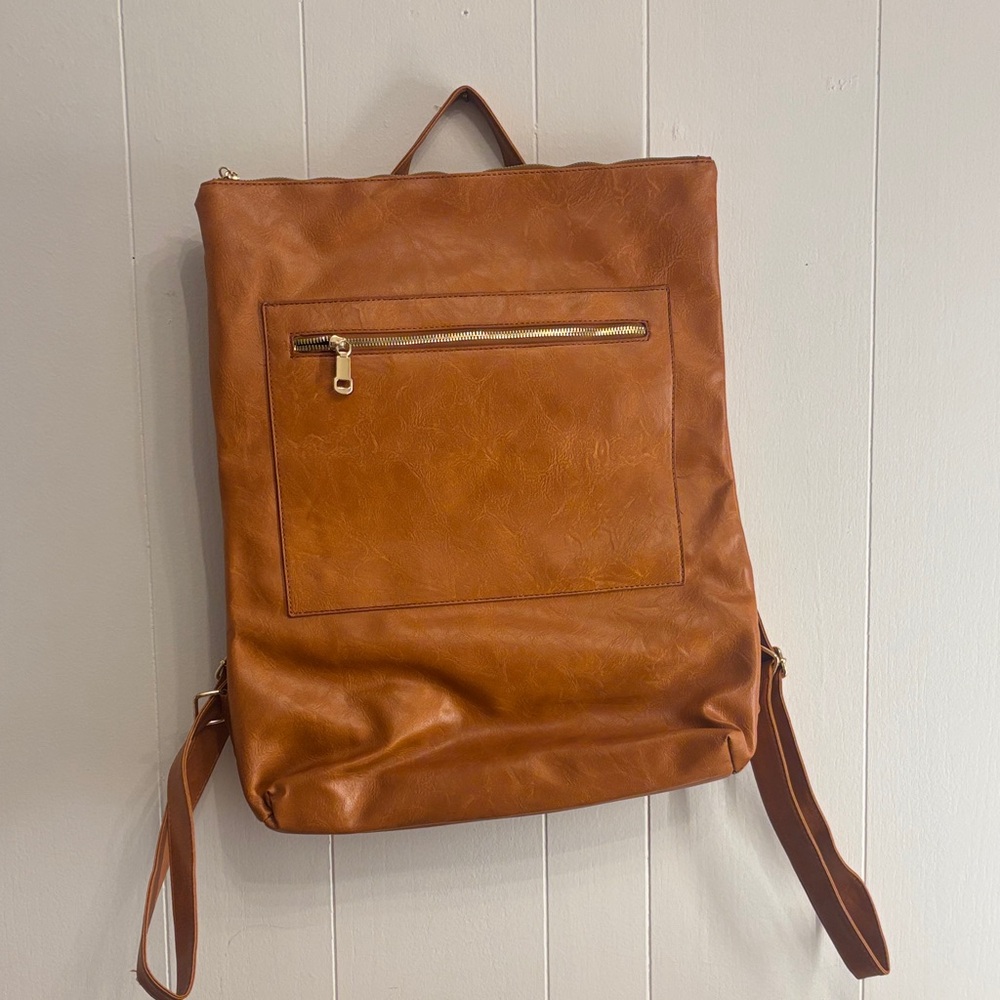 Brown Leather Backpack